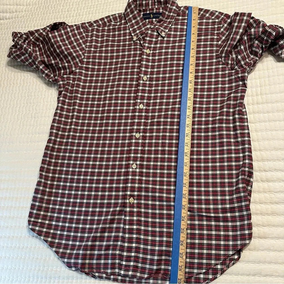 Polo Ralph Lauren Mens Shirt Button Down Red Plaid 100% Cotton size M(h8 - Picture 8 of 11